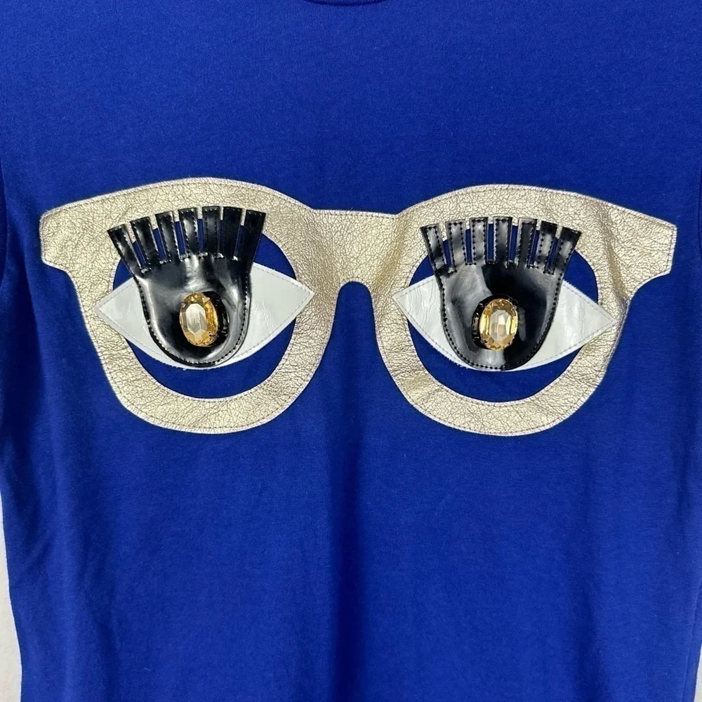 Nil & Mon Blue Eyes Appliqué T-Shirt